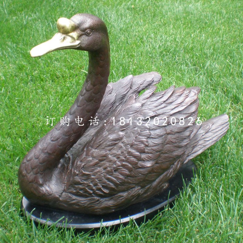 天鵝銅雕，公園動(dòng)物銅雕 (2)
