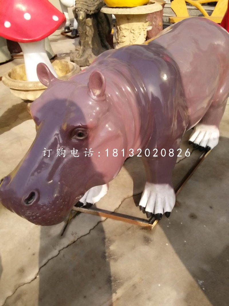 河馬雕塑，玻璃鋼河馬