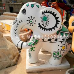 彩繪小象雕塑，商場(chǎng)景觀雕塑