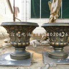 花盆雕塑，玻璃鋼仿銅雕塑