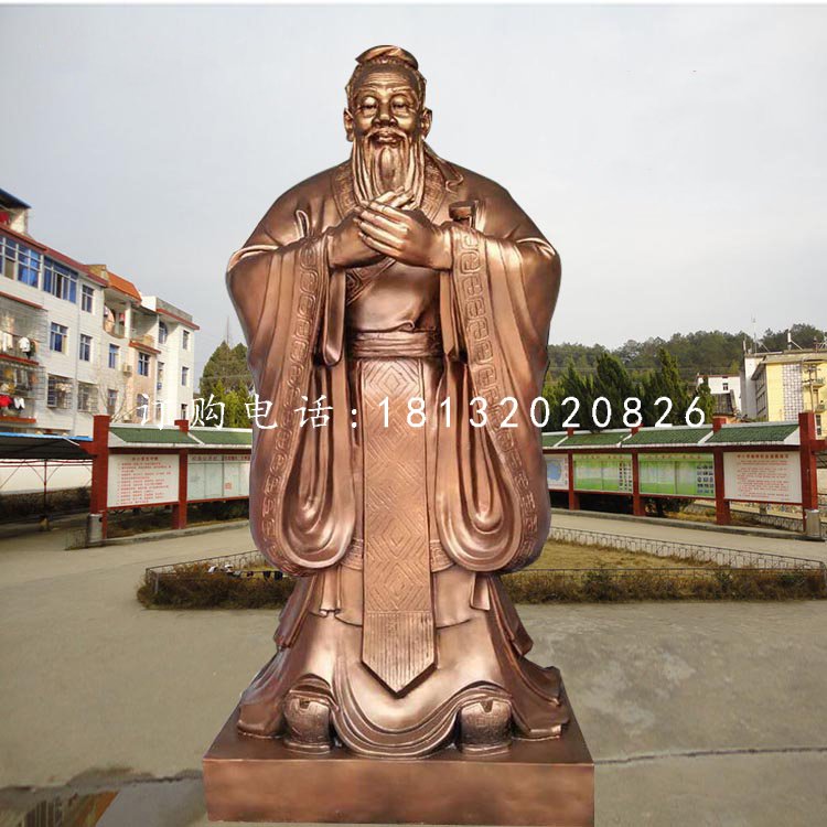 孔圣人銅雕，校園孔子像銅雕