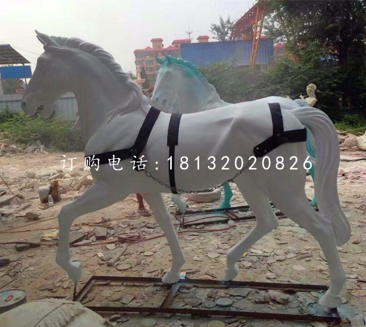 玻璃鋼馬雕塑,白馬雕塑