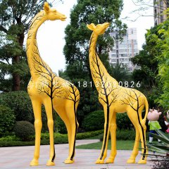 彩繪長(zhǎng)頸鹿，玻璃鋼動(dòng)物