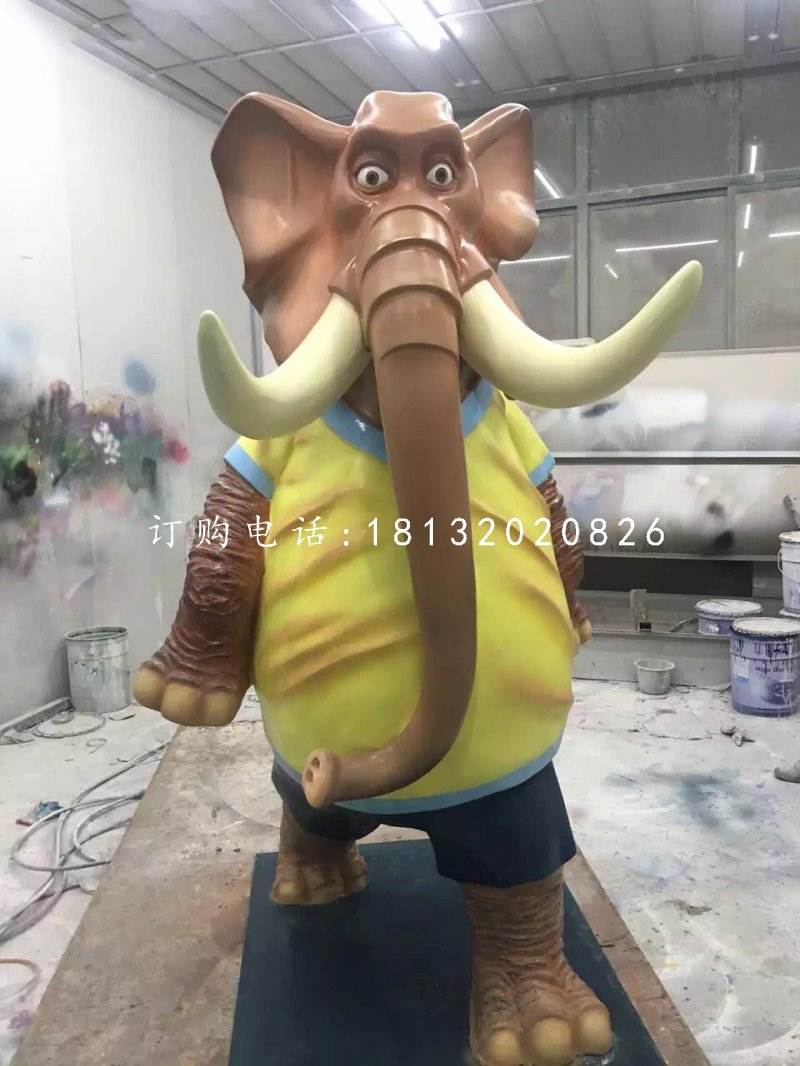 玻璃鋼大象,卡通大象雕塑