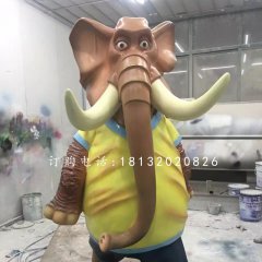 玻璃鋼大象，卡通大象雕塑