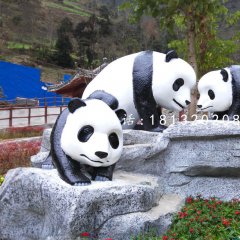 大熊貓雕塑，仿真動(dòng)物雕塑