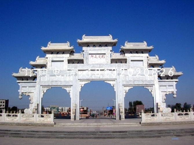 三門(mén)石牌坊雕塑廣場(chǎng)牌樓石雕