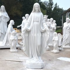 圣母石雕，漢白玉教堂人物雕塑