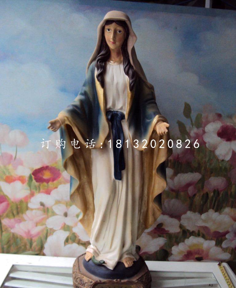 圣母雕塑,玻璃鋼彩繪人物