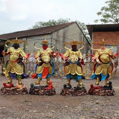 四大天王雕塑，玻璃鋼彩繪神仙