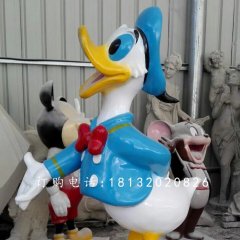 玻璃鋼唐老鴨雕塑，卡通迪士尼雕塑
