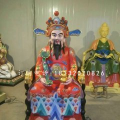 彩繪神仙雕塑，玻璃鋼財(cái)神雕塑