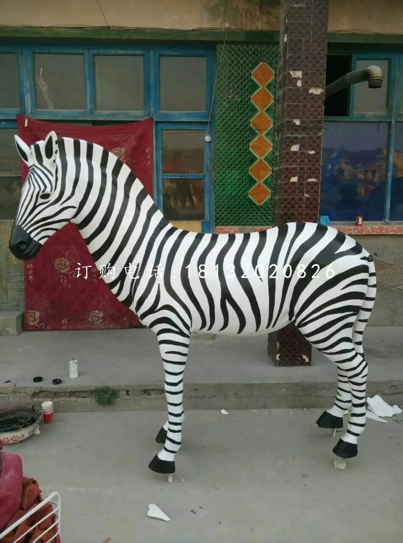 斑馬雕塑,玻璃鋼仿真動物