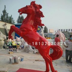 玻璃鋼立馬雕塑，噴漆動(dòng)物雕塑