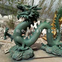 玻璃鋼龍雕塑，玻璃鋼噴漆雕塑