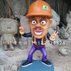 光頭強雕塑，玻璃鋼動畫人物
