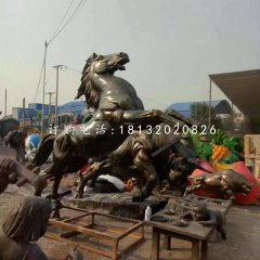 廣場仿銅馬，玻璃鋼馬雕塑