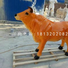 玻璃鋼大黃牛雕塑，動(dòng)物雕塑