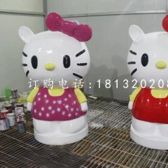 玻璃鋼hello kitty雕塑，卡通雕塑