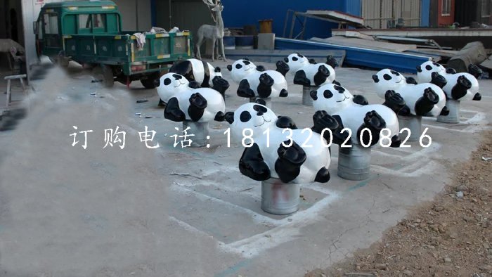 大熊貓雕塑，玻璃鋼動物雕塑 (2)