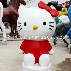 玻璃鋼卡通雕塑，hello kitty雕塑