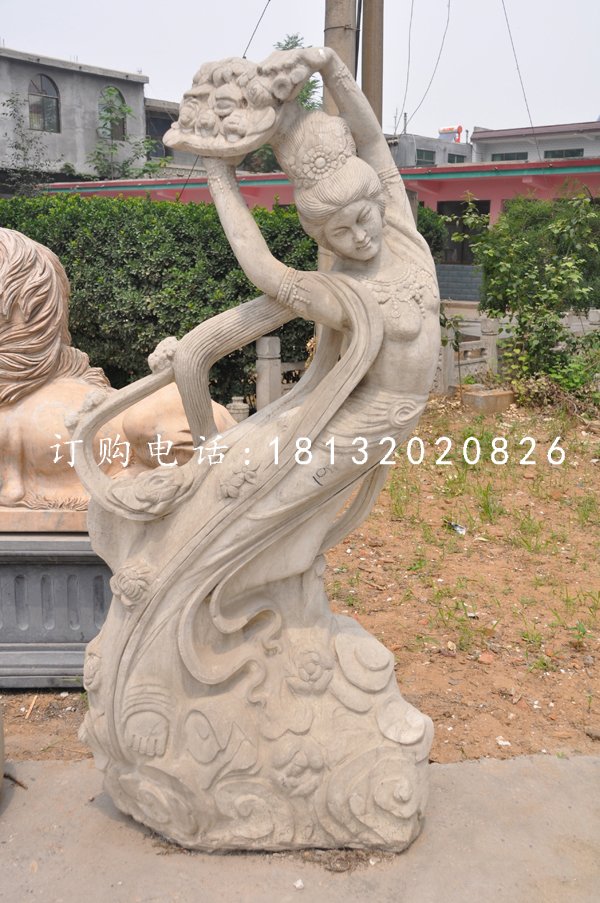 天女散花石雕,古代人物石雕