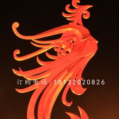 不銹鋼鳳凰雕塑，廣場(chǎng)抽象鳳凰
