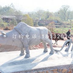 牛耕地石雕，廣場(chǎng)景觀石雕
