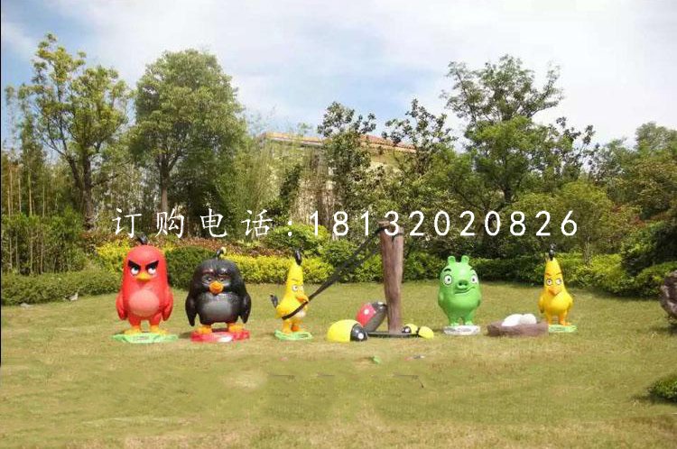 憤怒的小鳥雕塑，玻璃鋼卡通雕塑
