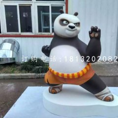 功夫熊貓雕塑，玻璃鋼卡通雕塑