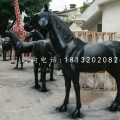 黑馬雕塑，玻璃鋼噴漆雕塑