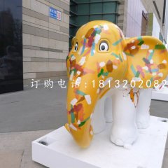 卡通動物擺件，玻璃鋼彩繪小象