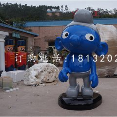 卡通人物雕塑，玻璃鋼藍(lán)精靈