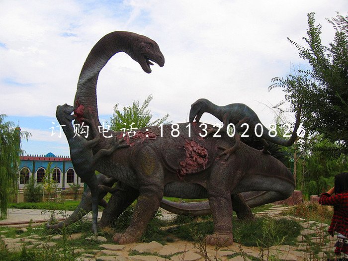 玻璃鋼動(dòng)物，公園恐龍雕塑 (2)