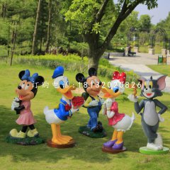 米老鼠唐老鴨雕塑，公園卡通擺件