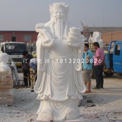 漢白玉文財神，神仙雕塑