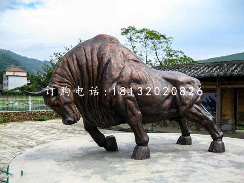 銅雕開荒牛，動(dòng)物銅雕