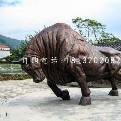 銅雕開荒牛，動物銅雕