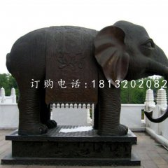 銅雕大象，寺廟銅大象雕塑