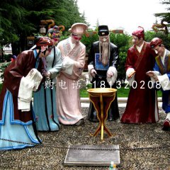 戲曲人物雕塑，玻璃鋼仿真人物