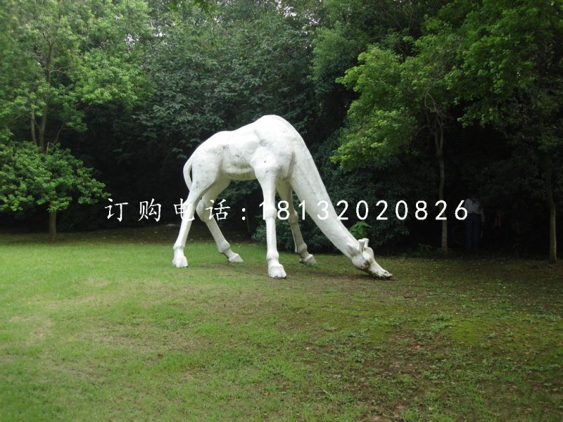 長頸鹿石雕，公園動物石雕