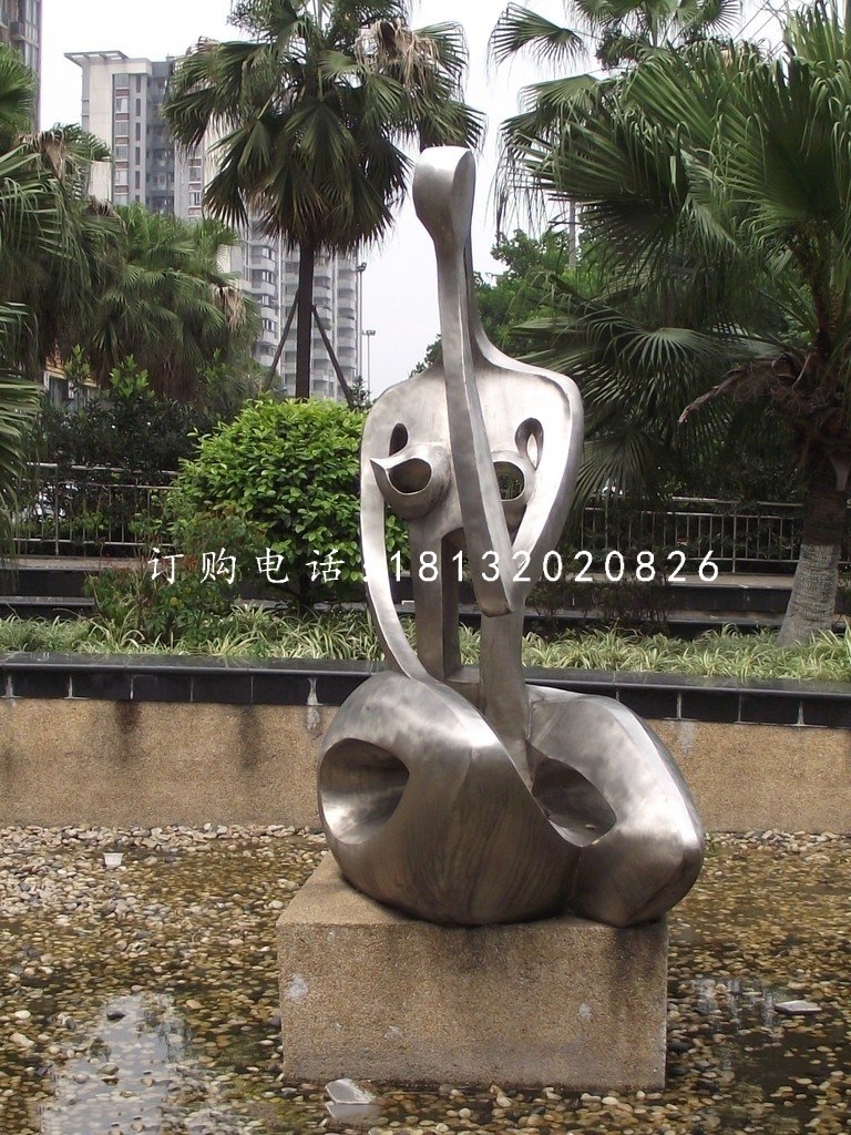 抽象女人雕塑,不銹鋼抽象人物