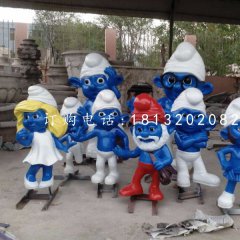 玻璃鋼藍精靈，卡通擺件
