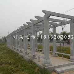青石長廊，公園景觀石雕