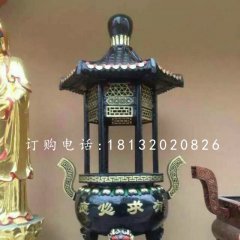 有求必應(yīng)香爐雕塑，寺廟銅香爐