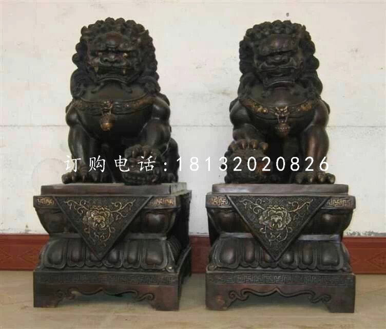 小型銅獅子，北京獅銅雕
