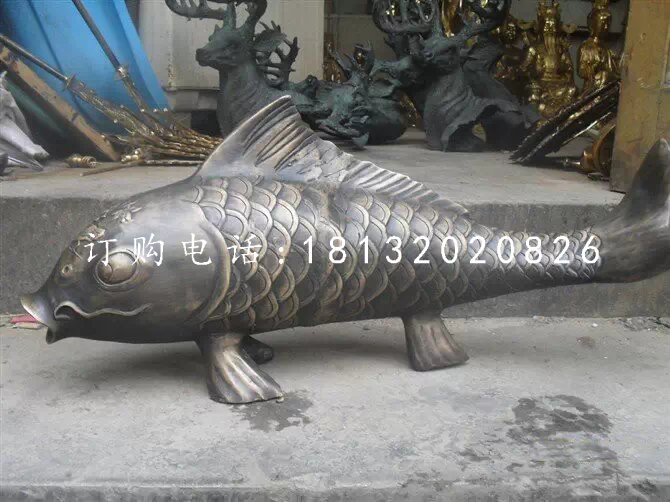 鯉魚銅雕，公園動(dòng)物銅雕