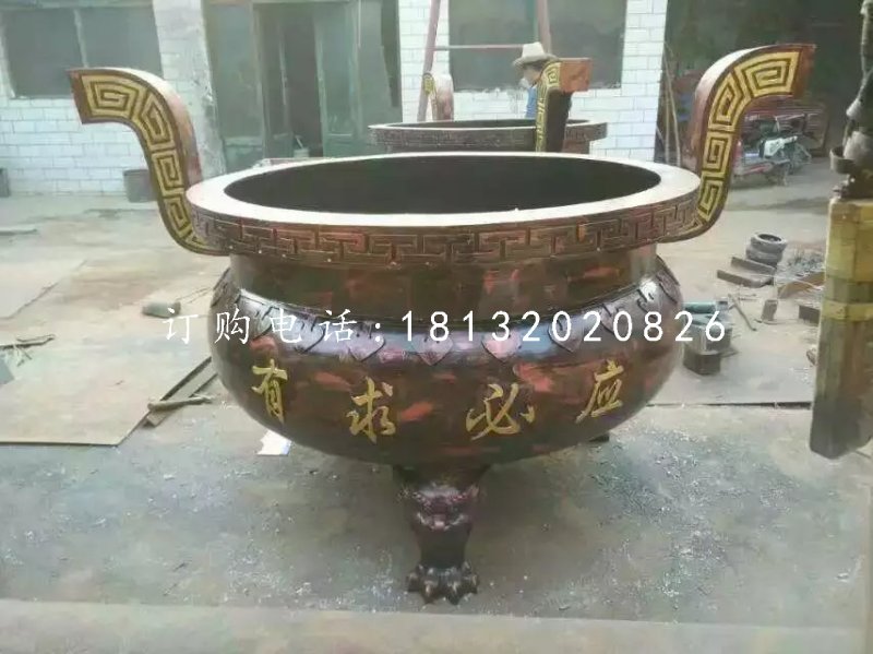 圓形香爐,寺廟三足銅香爐