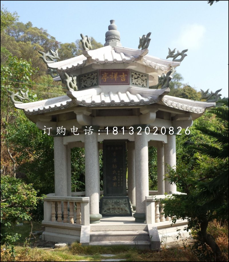 碑亭石雕，大理石涼亭