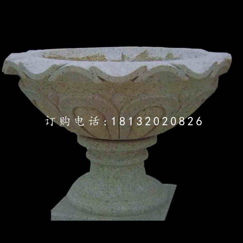 大理石花盆雕塑，公園景觀石雕